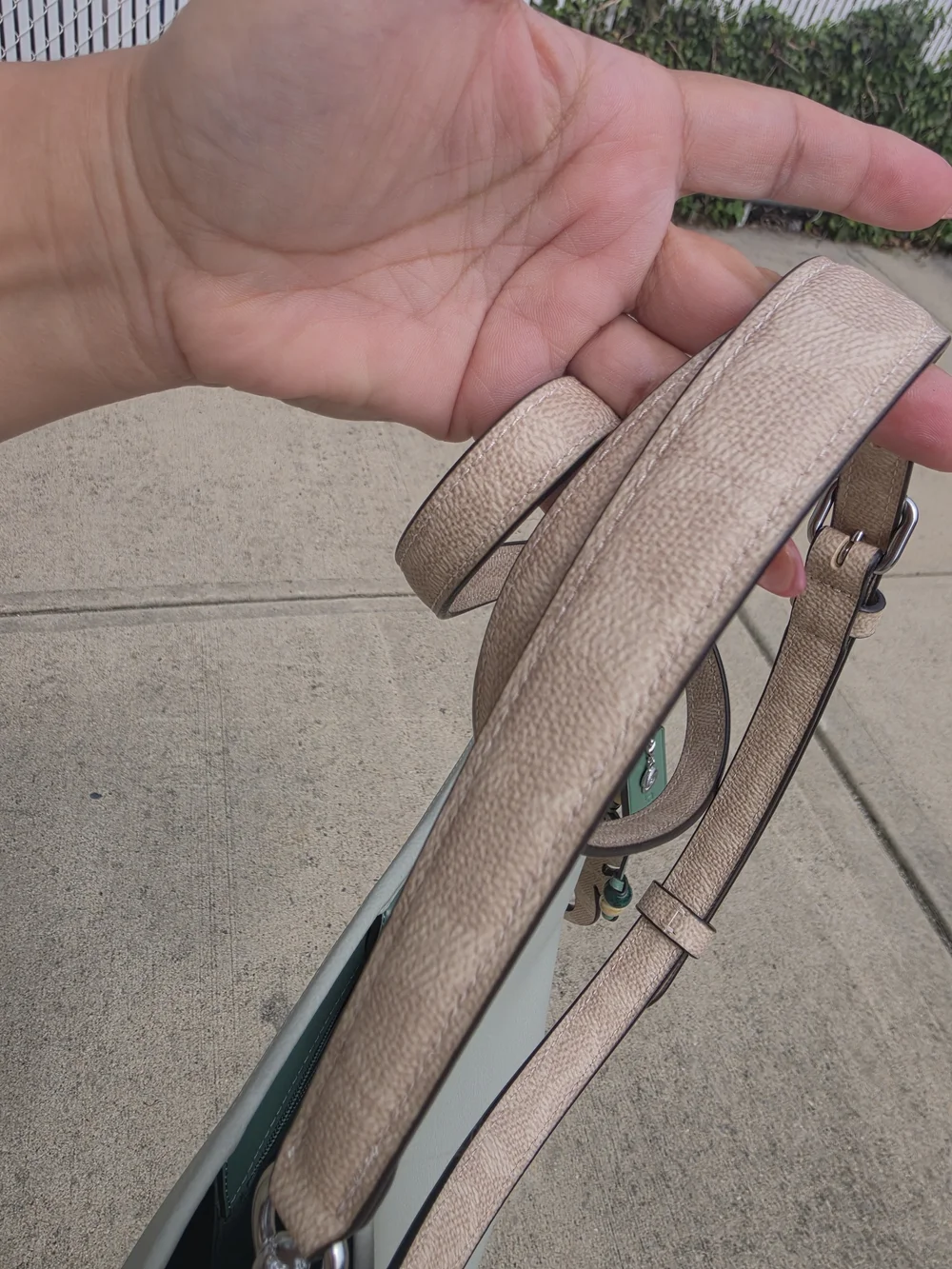 COACH Pebble Leather Bucket Bag in Mint - Picture 6 of 9